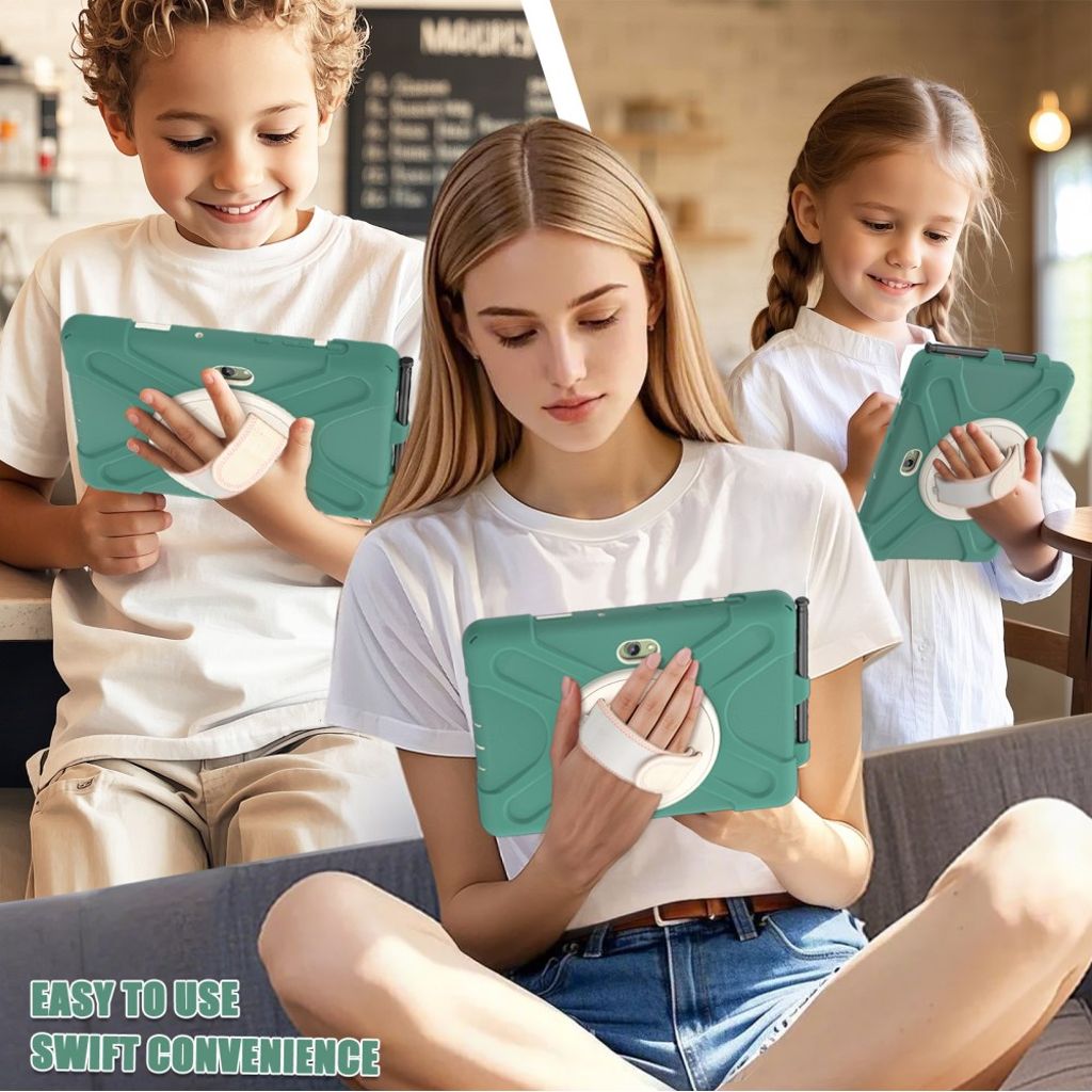 Samsung Galaxy Tab Active5 Pro/Pro/Active4 Pro Hybrid Deksel med Stativ – Smaragdgrønn