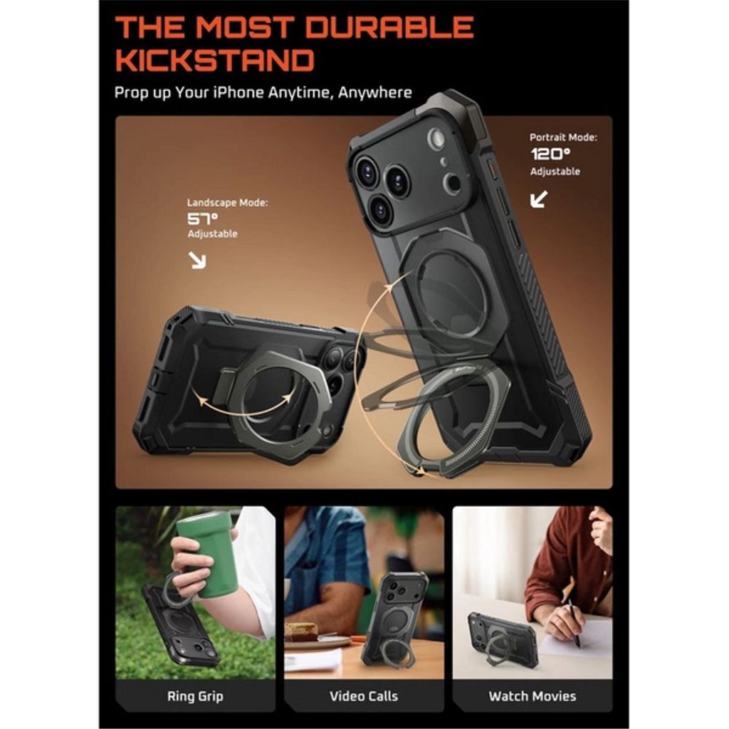 Supcase UB Grip MagSafe Skal till iPhone 17 Pro Max - Grå