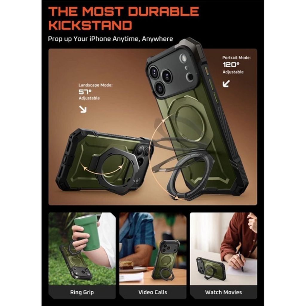 Supcase UB Grip MagSafe Skal till iPhone 17 Pro Max - Grön