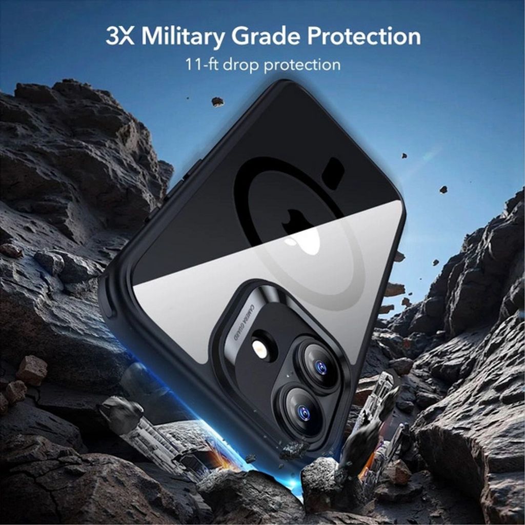 ESR Classic Hybrid MagSafe Set Case & Screen Protector for iPhone 17 - Clear Black