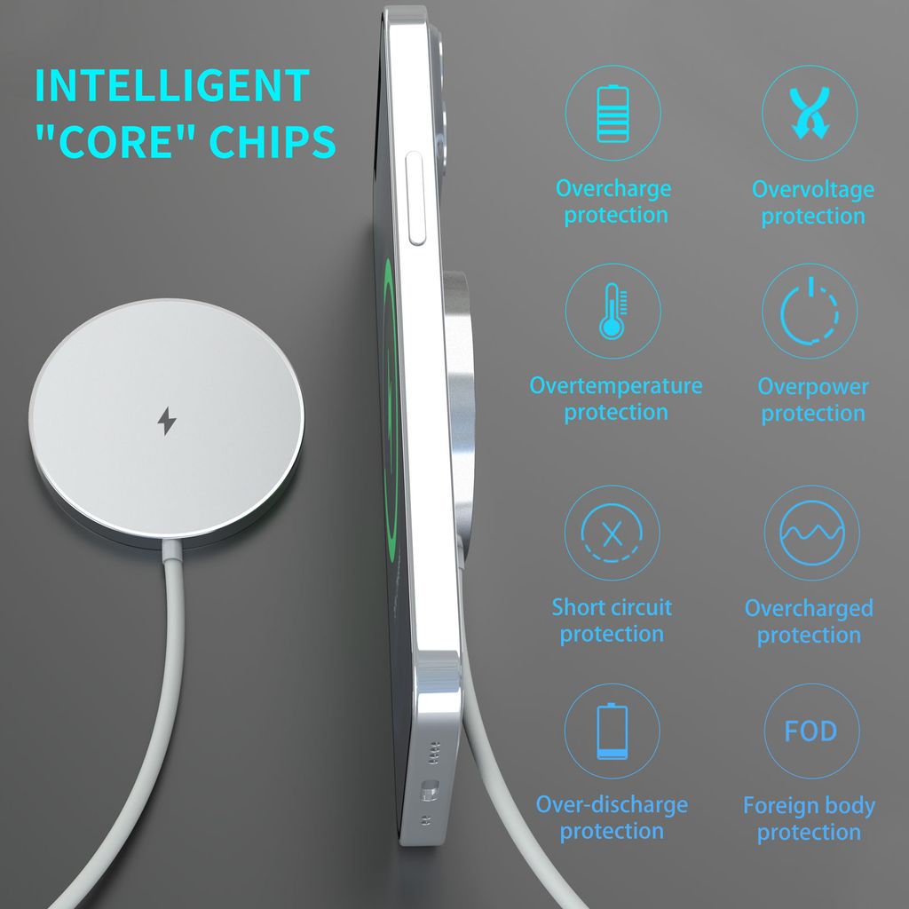 SiGN MagSafe -laturi Qi 15W, USB-C - valkoinen