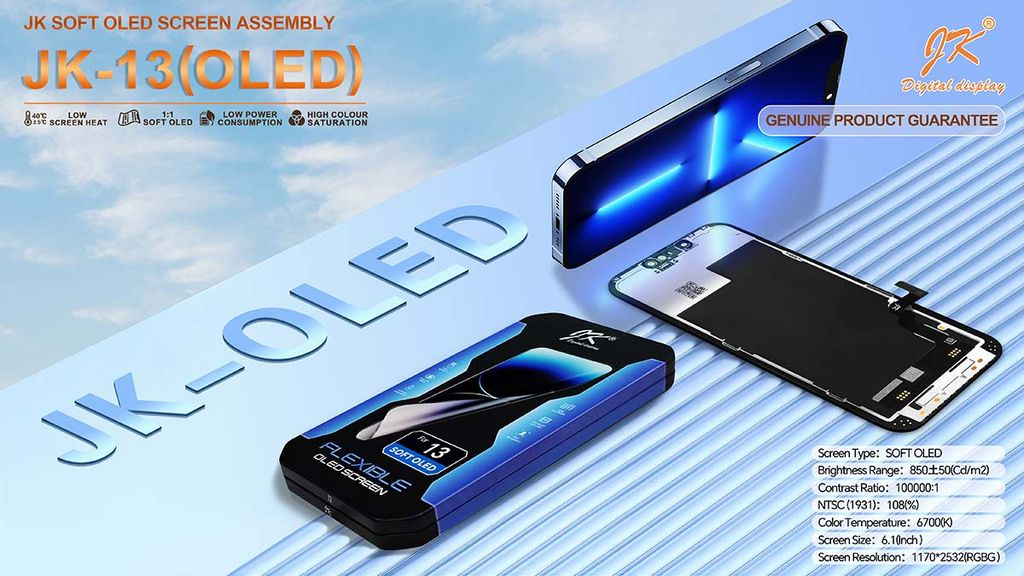 iPhone 13 Soft OLED Screen Assembly – JK Premium