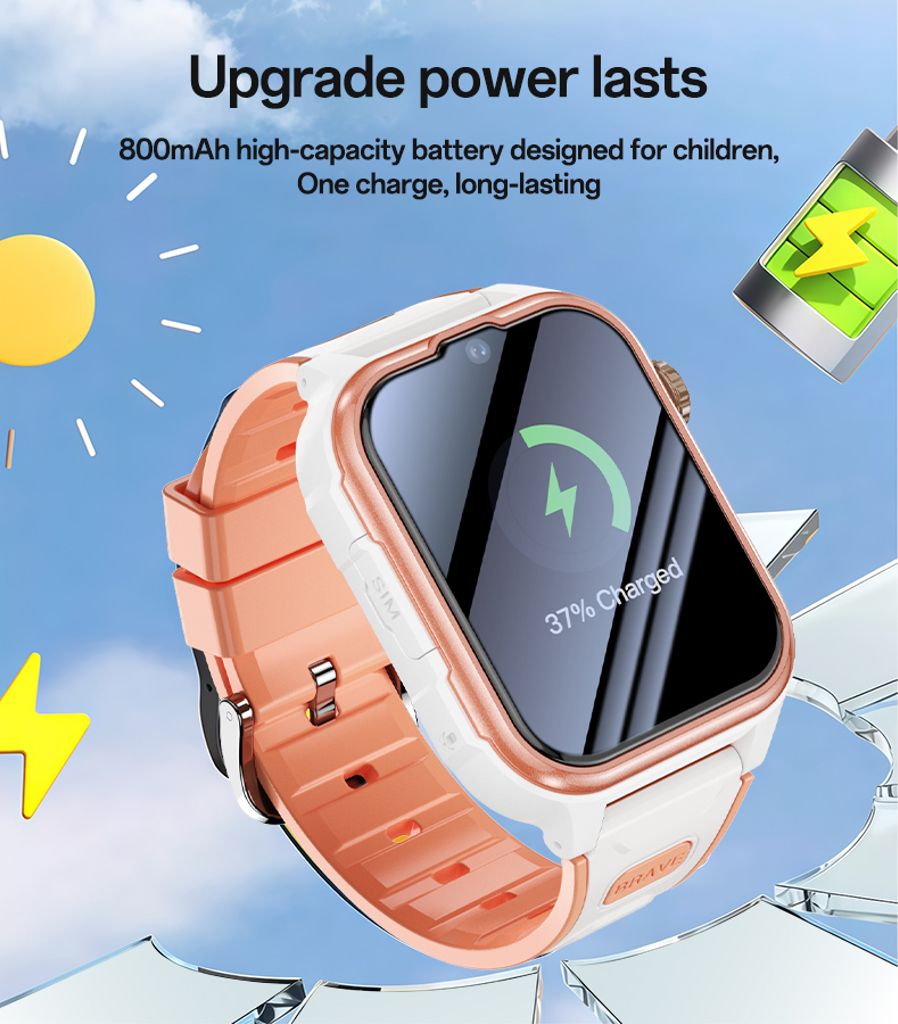 Yesido Børne Smartwatch 4G GPS Tracking / Videoopkald / SOS - Sort