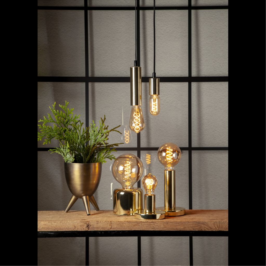 LED-lampa E27 G95 Decoled Spiral Amber