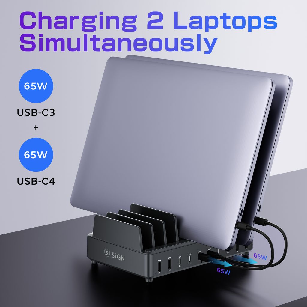 SiGN Laddningsstation med 10 portar, 240W – svart