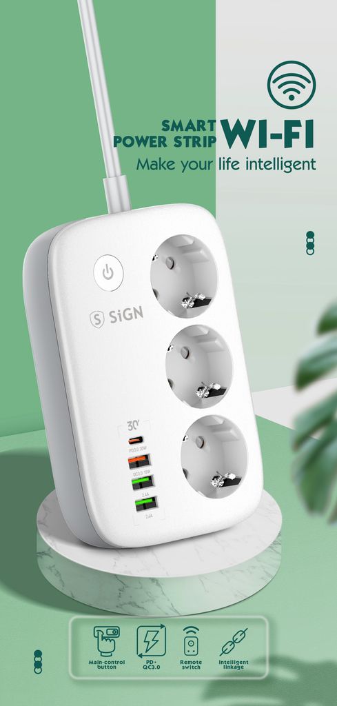 SiGN Smart WiFi Power Strip 10A