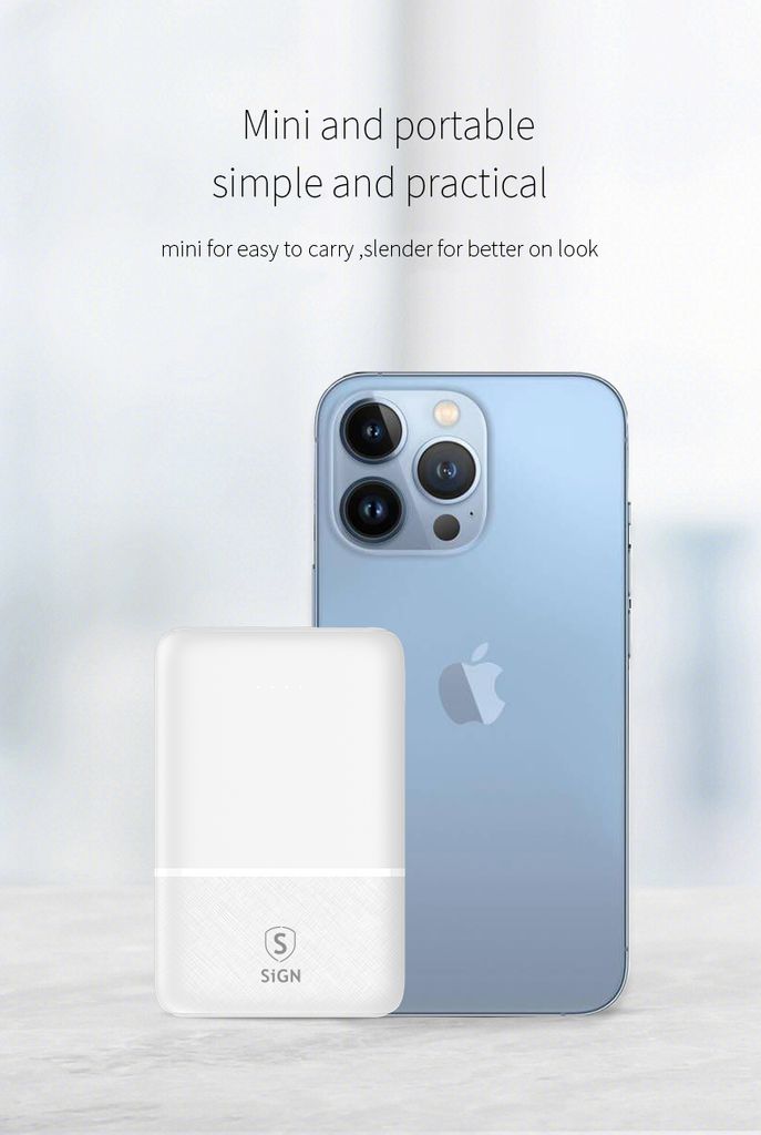 SiGN Ultrathin varavirtalähde 5000mAh – Valkoinen