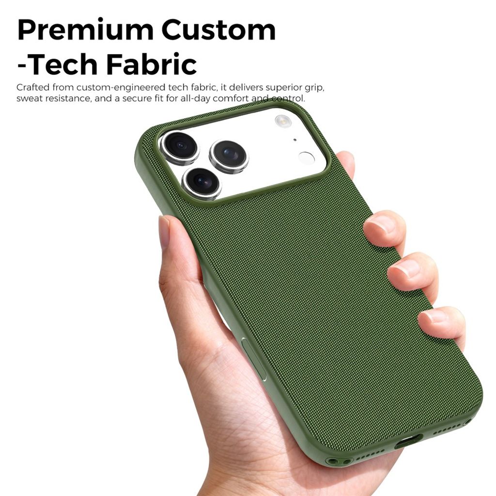 iPhone 18 Pro MagSafe Cover med Tech Fabric - Grøn