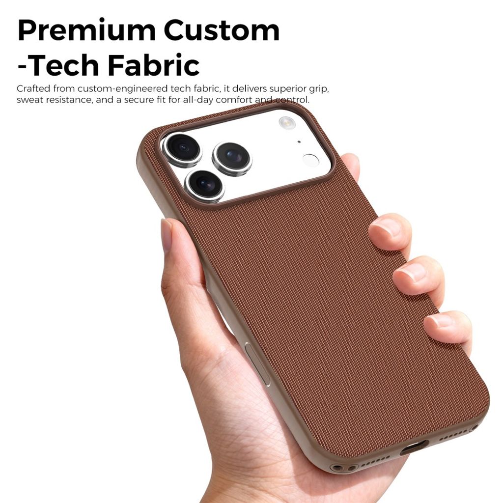 iPhone 18 Pro MagSafe Cover med Tech Fabric - Brun