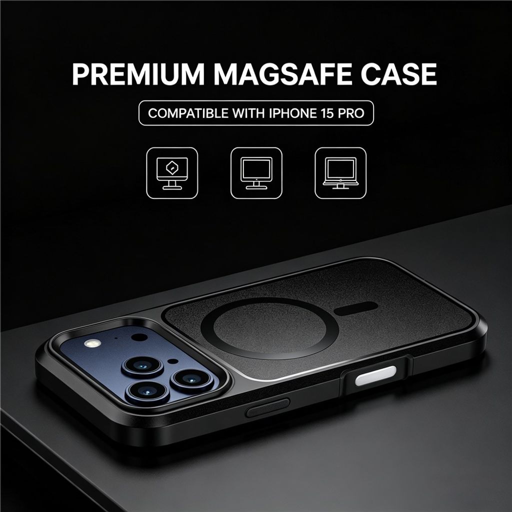 iPhone 18 Pro/17 Pro MagSafe Cover Stødsikkert - Sort