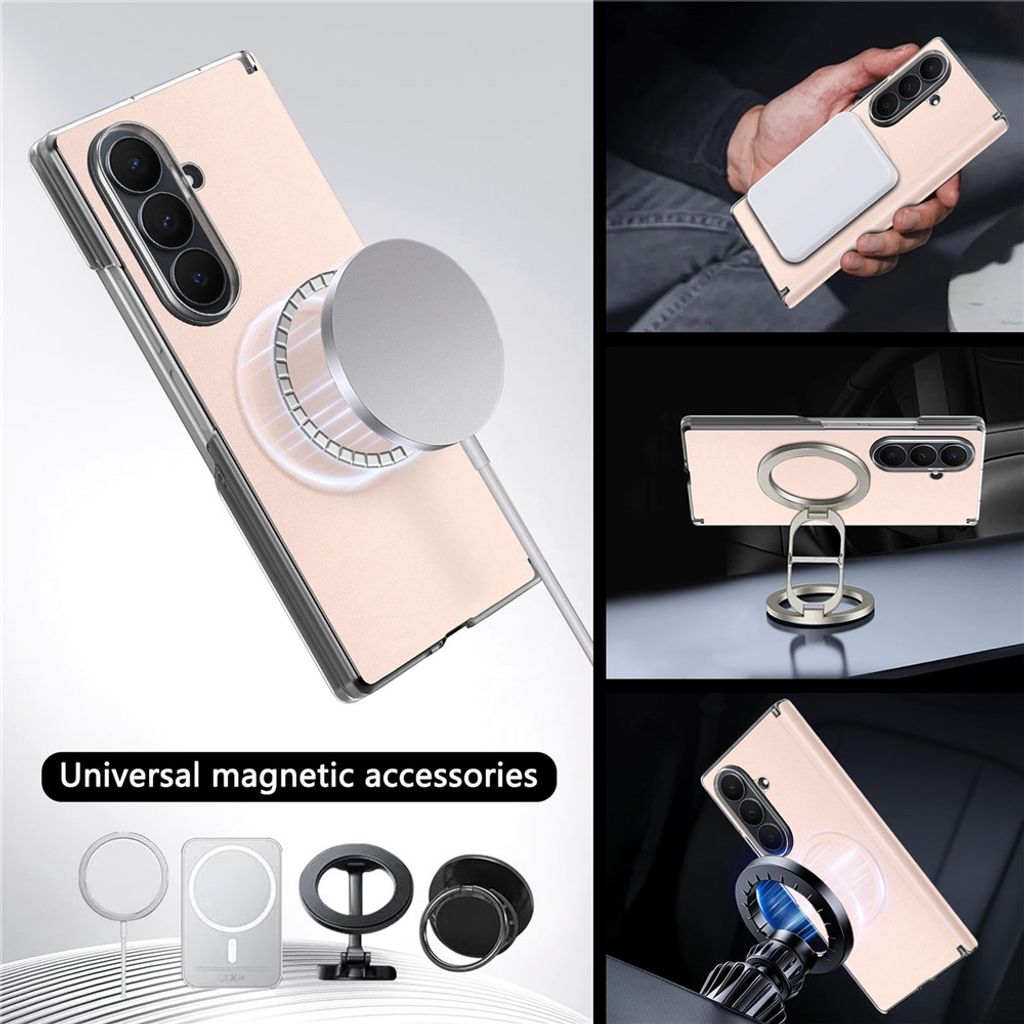 Samsung Galaxy Z Fold8 Ultra MagSafe Kuori PU-nahkaa - Vaaleanpunainen