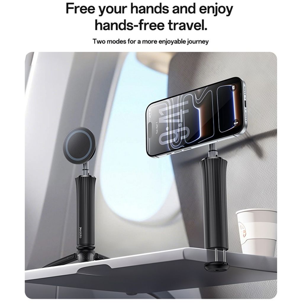 Yesido C233 Teleskopstativ med Magnetisk Mobilholder – Svart