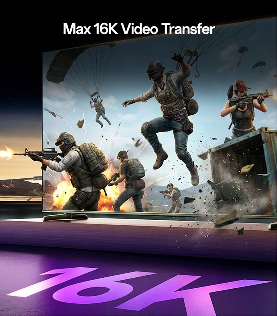 YESIDO CA211 Thunderbolt 5 USB-C til USB-C kabel 240W, 1m – Sort