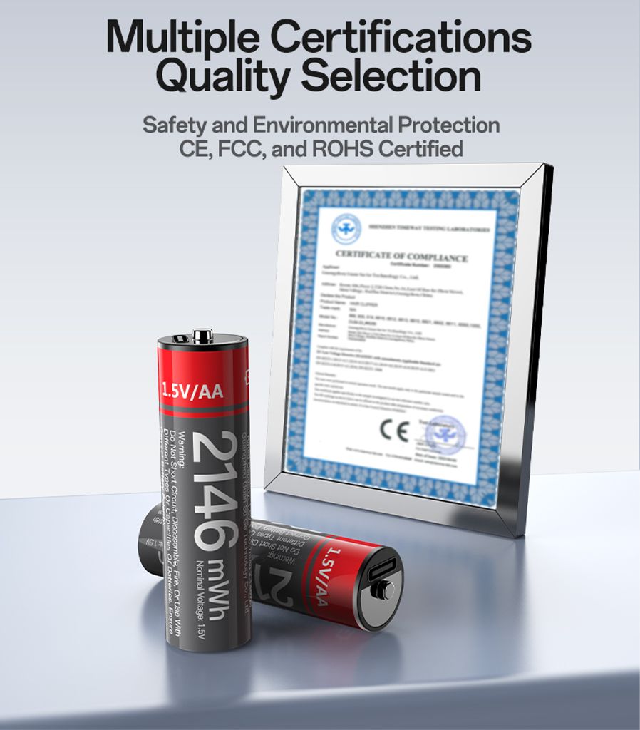 YESIDO YP88 4-pack AA Batteri 580mAh Uppladdningsbara USB-C