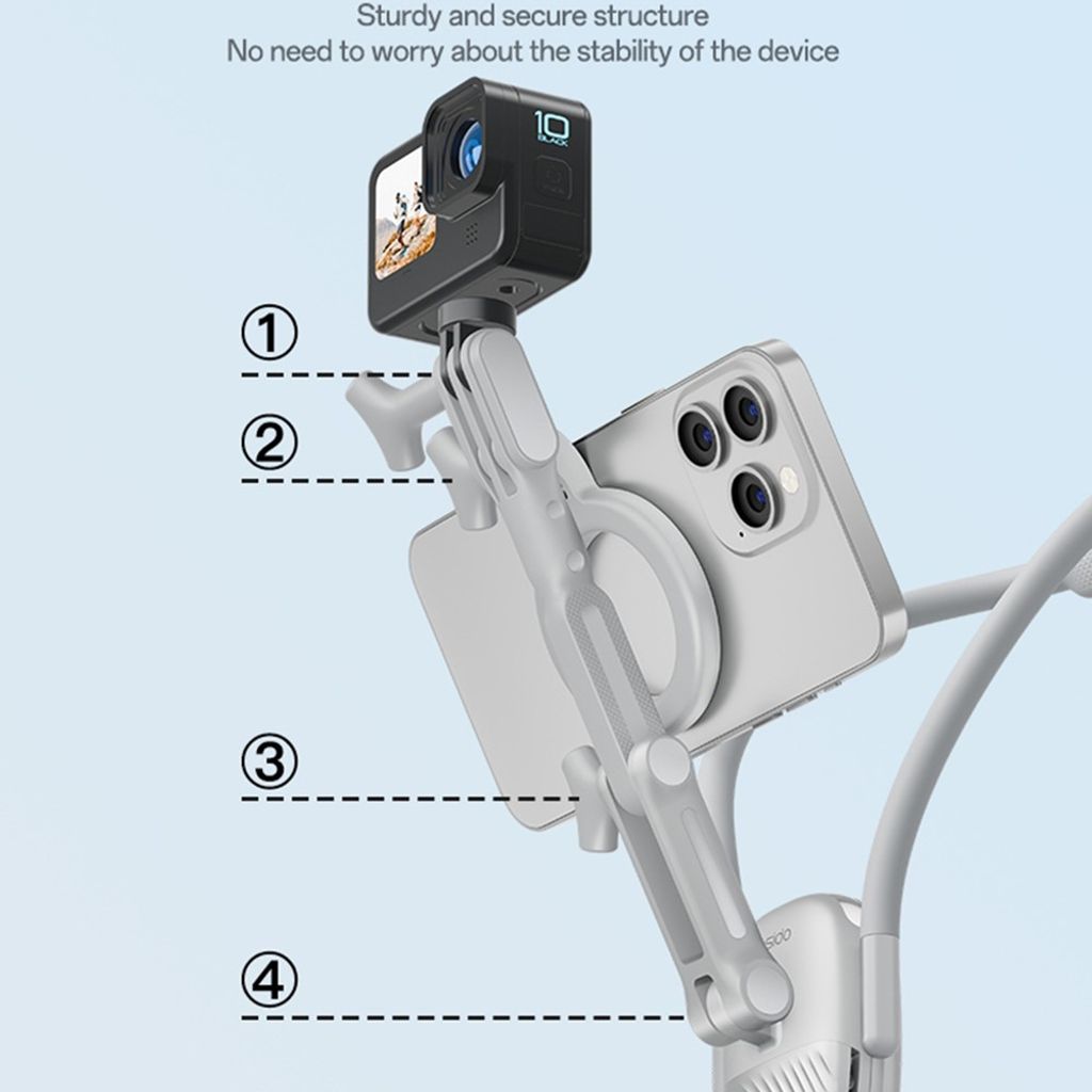Yesido C332 Magnetisk Halsremholder for Smarttelefon/Actionkamera - Hvit