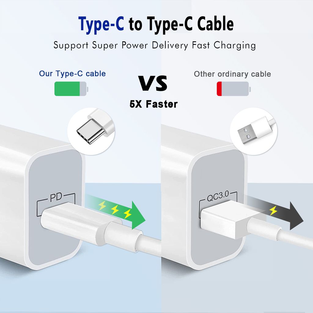 SiGN USB-C Snabbladdningskabel 240W, 1m - Vit
