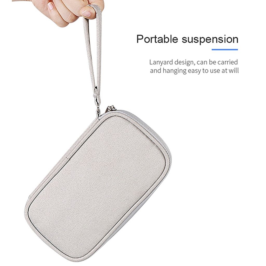 Multifunktionel opbevaringstaske til elektroniktilbehør – Sort