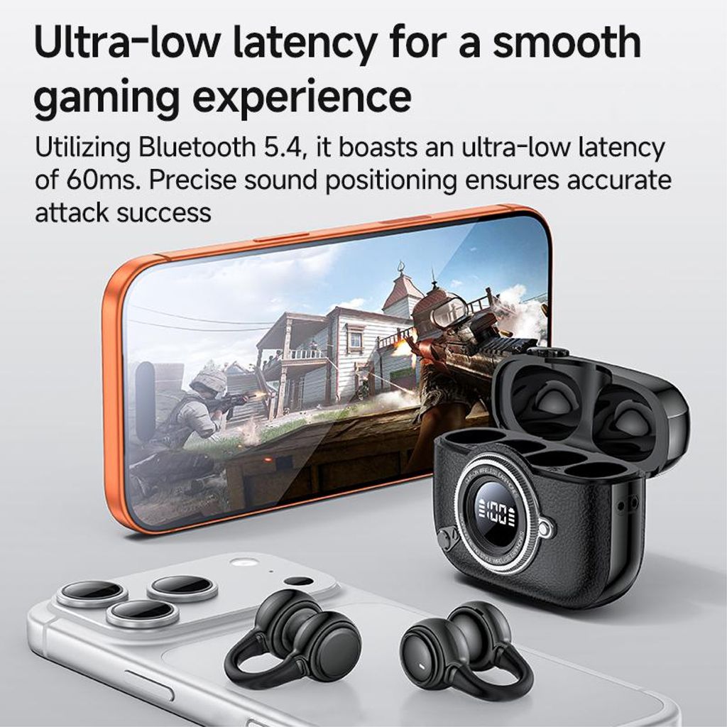 Yesido YSP31 Clip-on avoimet korvakuulokkeet OWS langattomat Bluetooth-kuulokkeet - musta