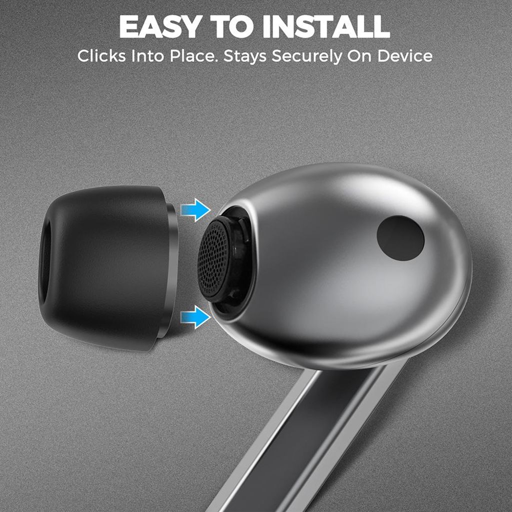XDcase Samsung Galaxy Buds3 Pro Memory Foam-ørepropper, 4 par – svart
