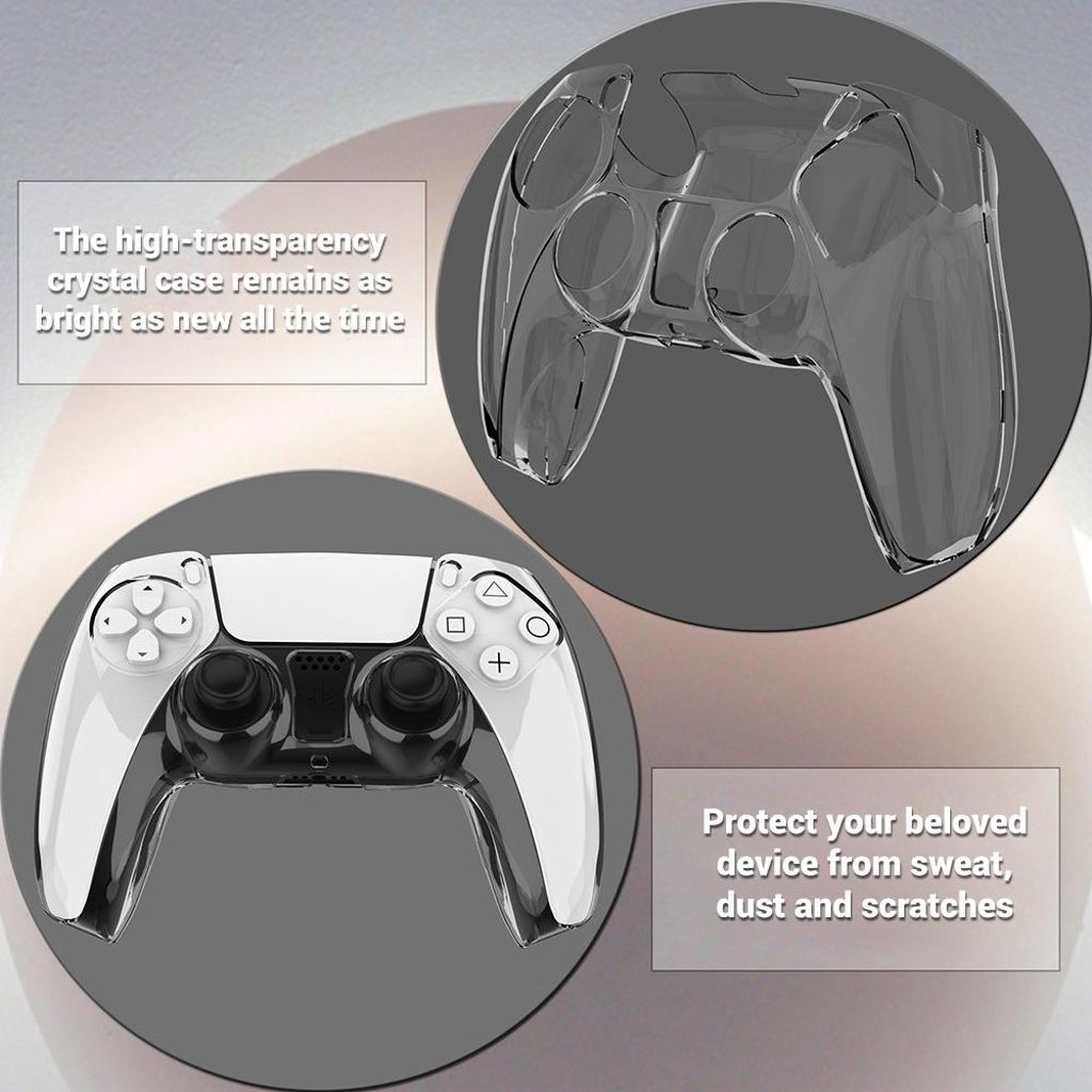 XDcase Sony PS5 spilcontroller cover, 2-pak - gennemsigtig