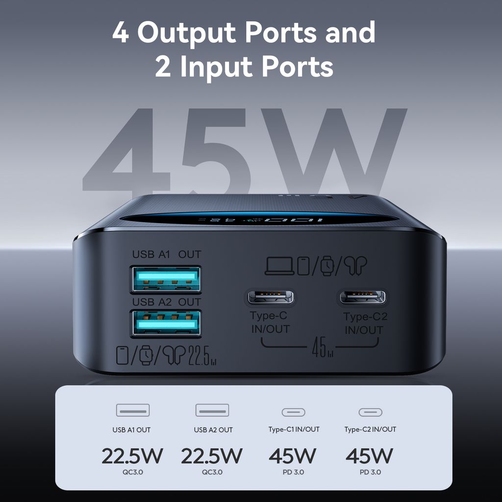 Joyroom JR-PBF02 Pro 45W powerbank 20000mAh – svart