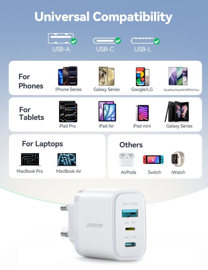 Joyroom JR-TG6 PD 30W Snabbladdare - Vit