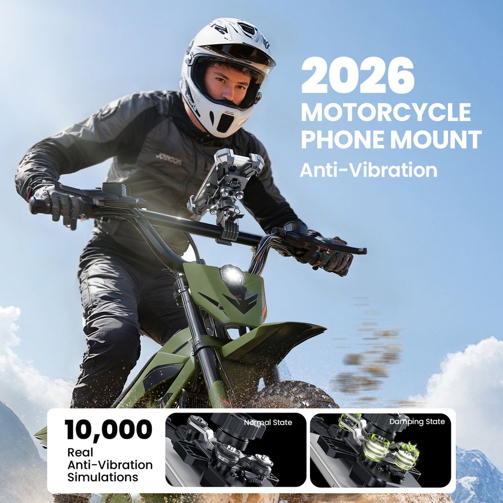 Joyroom JR-ZS598 vibrationsabsorberende telefonholder til cykel - sort