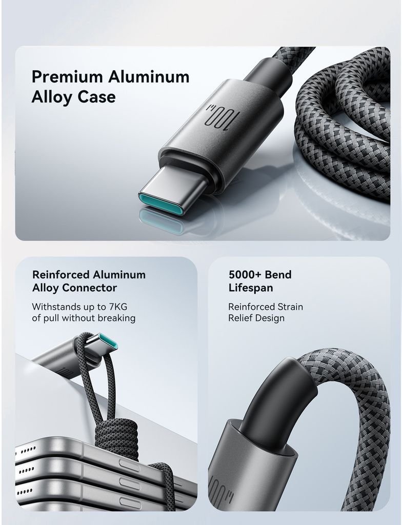 Joyroom MagEase 100W magneettinen itsekelautumiskaapeli USB-C - USB-C, 1,2 m