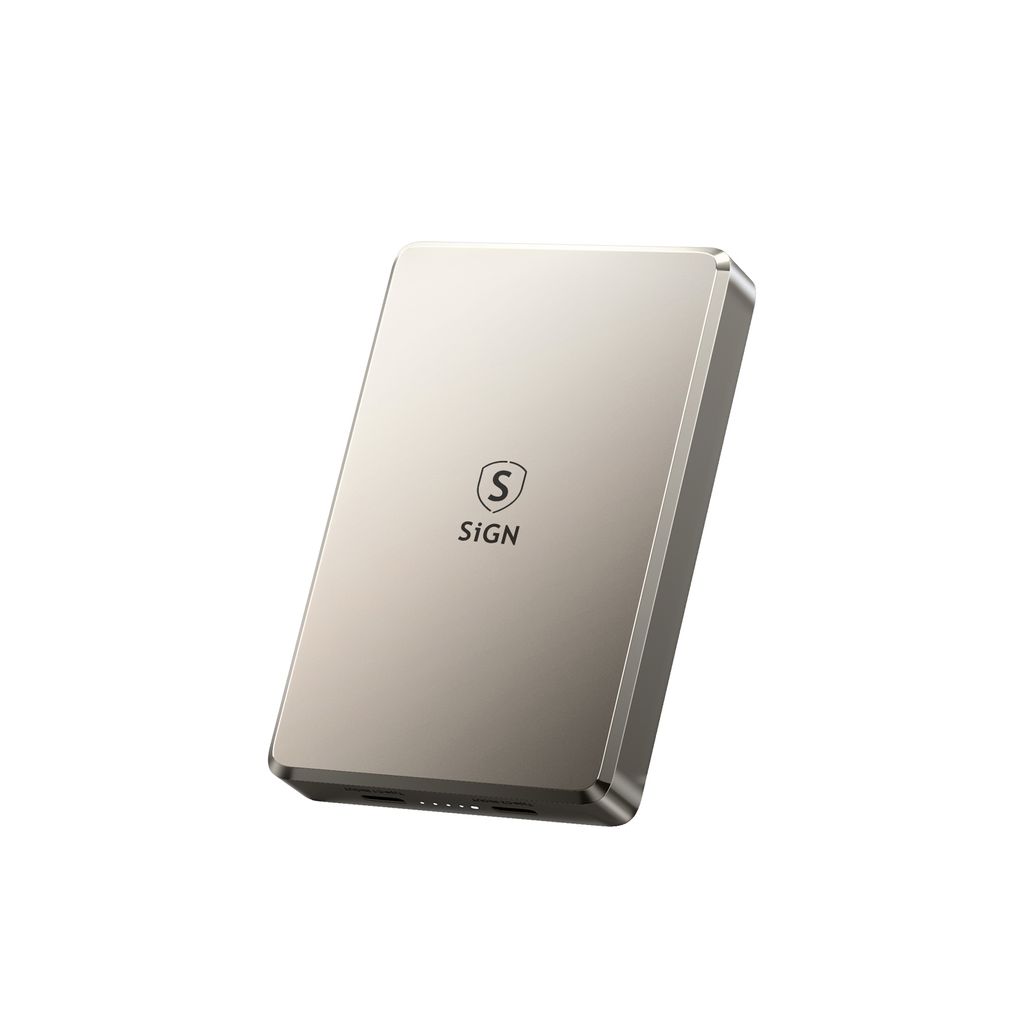 SiGN ultratynn magnetisk powerbank 10000mAh, 22,5W – Titan