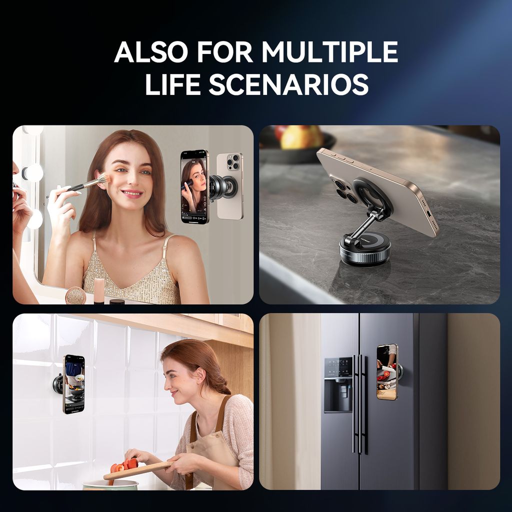 SiGN Magneettinen Puhelinteline Autolle Taittuvalla Muotoilulla – Musta