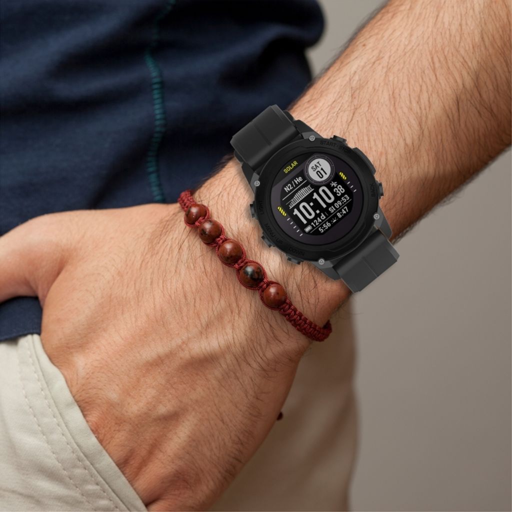 Garmin Descent G1 Solar Urrem i silikone ensfarvet - Sort