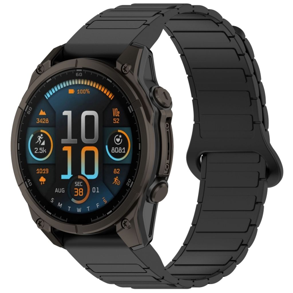 Garmin Fenix 8 43mm Klokkereim i silikon tofarget - Svart