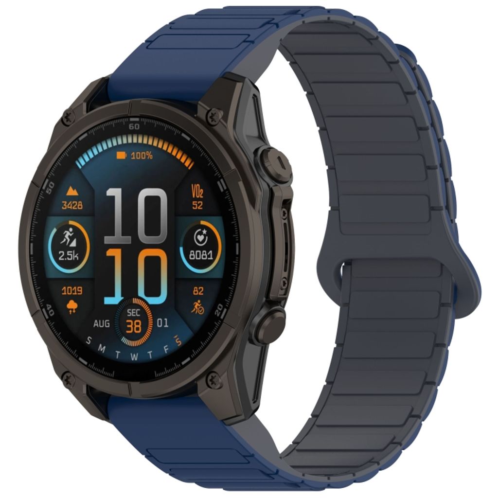 Garmin Fenix 8 43mm Klokkereim i silikon tofarget - Blå / Grå