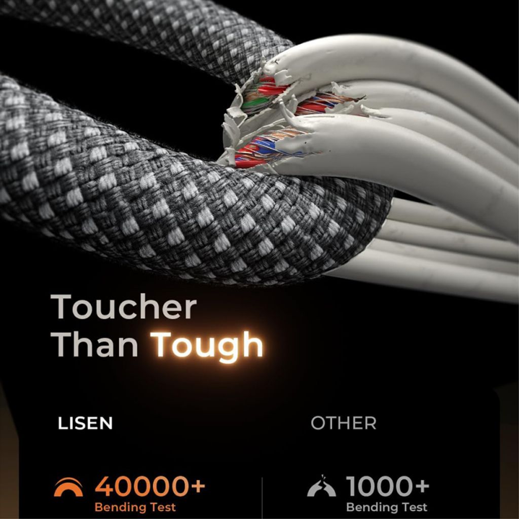 Lisen USB-C till USB-C-kabel 60W, 5-pack – Svart