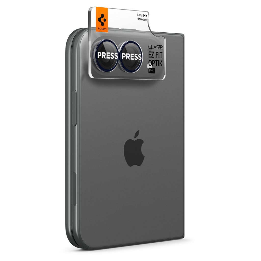 Spigen Glas.tR EZ Fit Optik Pro Linsskydd 2-pack till iPhone Duo - Svart