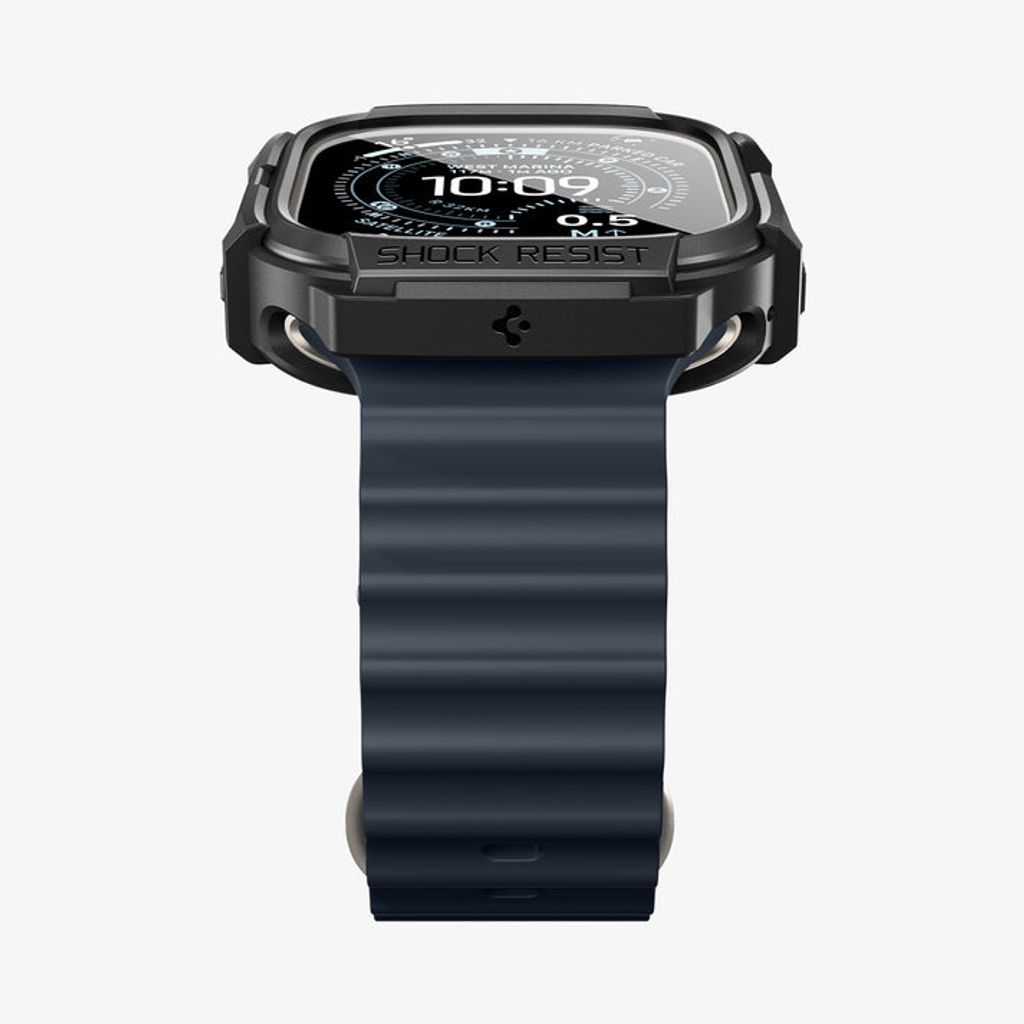 Spigen Apple Watch Ultra 4/3/2/1 49mm kuori Rugged Armor näytönsuojalla  - Musta