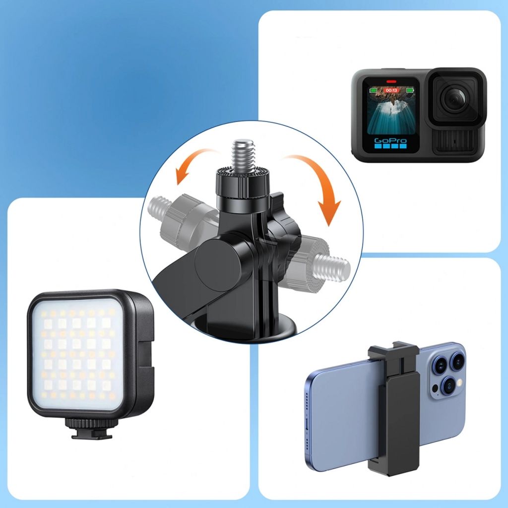 Wozinsky WC1Y30S selfiepinne med tripod och mobilhållare, 130cm – svart