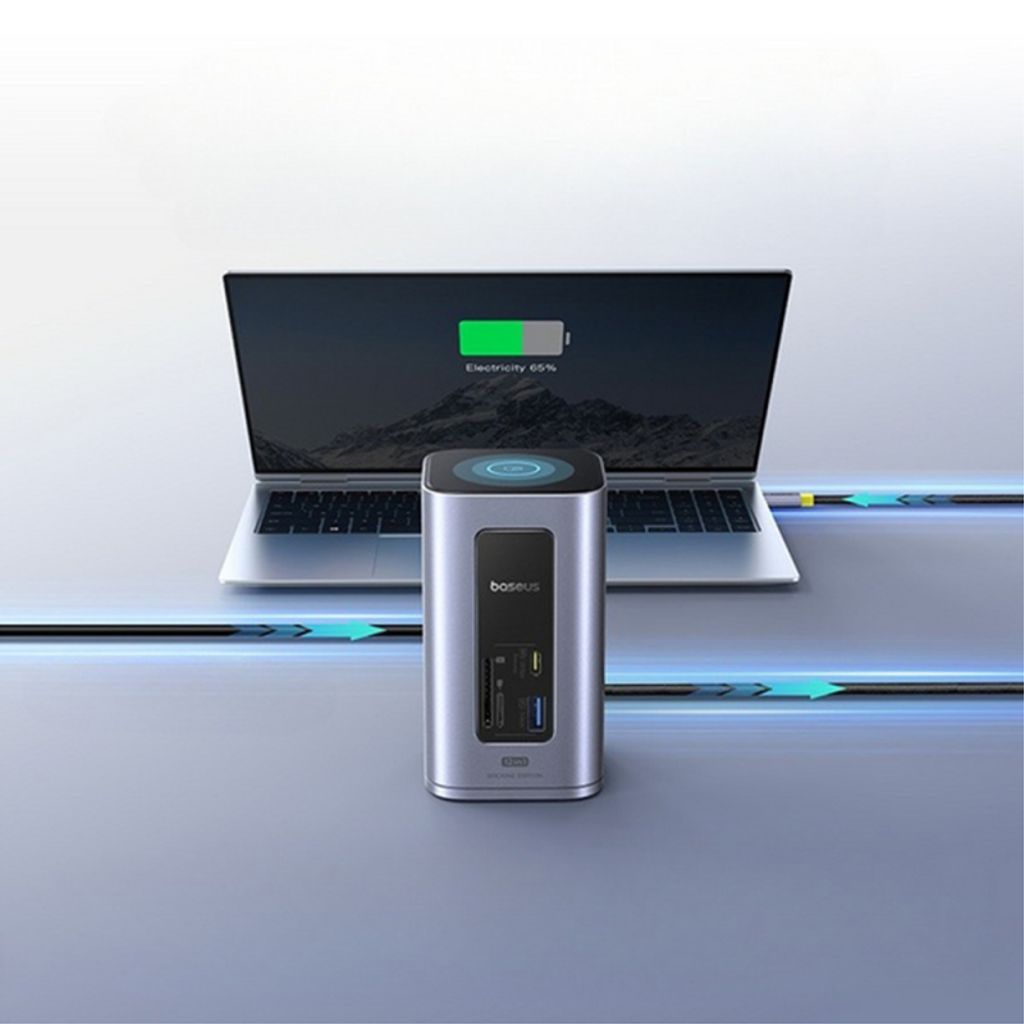Baseus NU1 Air Spacemate 12in1 USB-C-keskitin - Harmaa