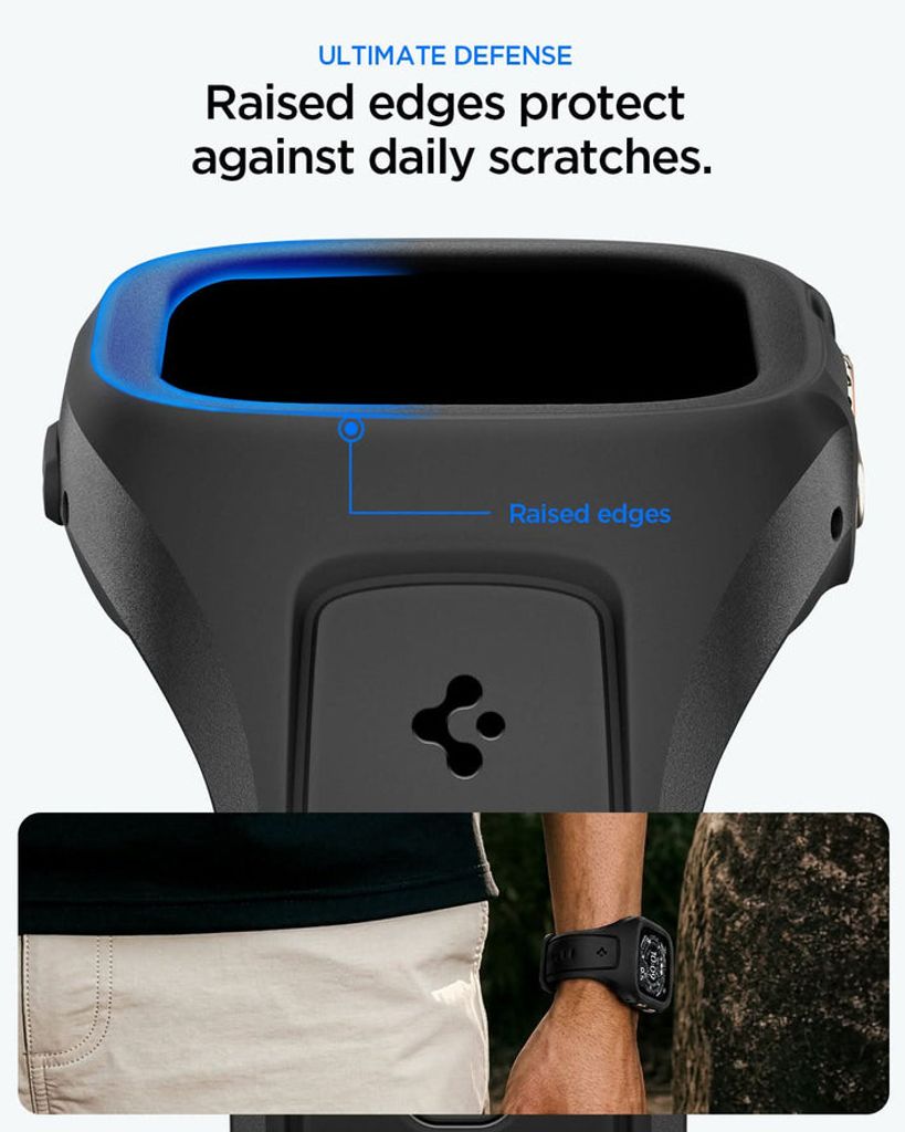 Spigen Apple Watch Ultra 4/3/2/1 49mm Kellonranneke & Kuori Liquid Air Pro - Musta