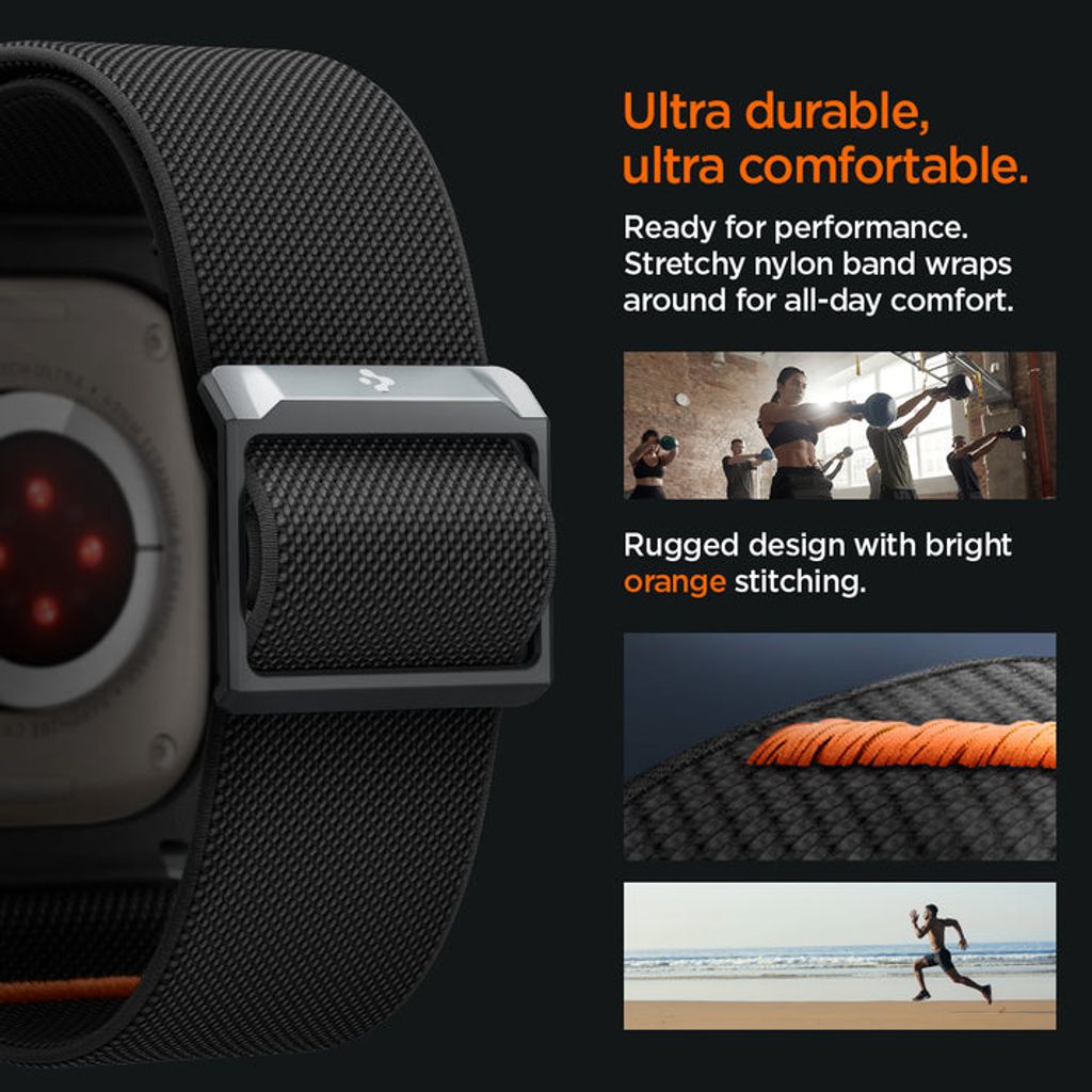 Spigen Apple Watch Ultra 4/3/2/1 49mm Kellonranneke & Kuori Lite Fit Pro - Musta