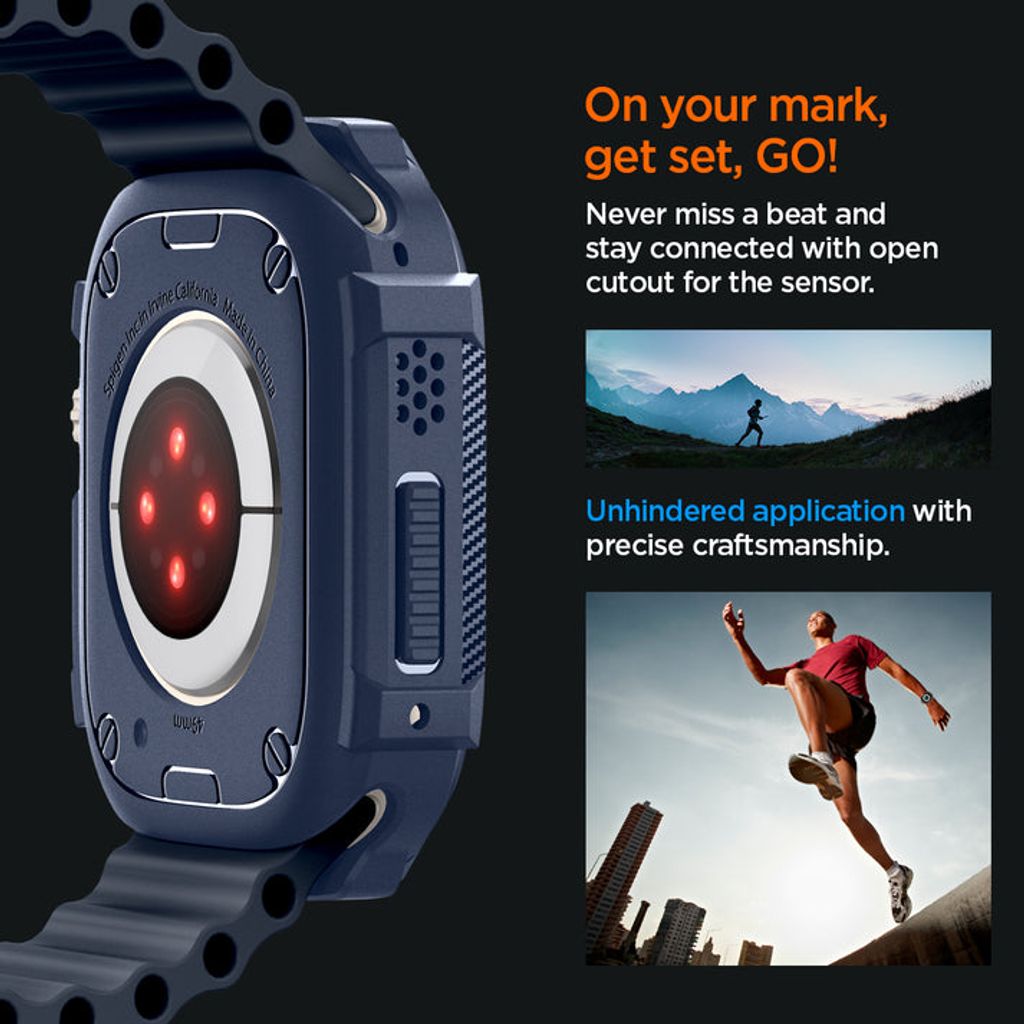 Spigen Apple Watch Ultra 4/3/2/1 49mm kuori Rugged Armor - Sininen