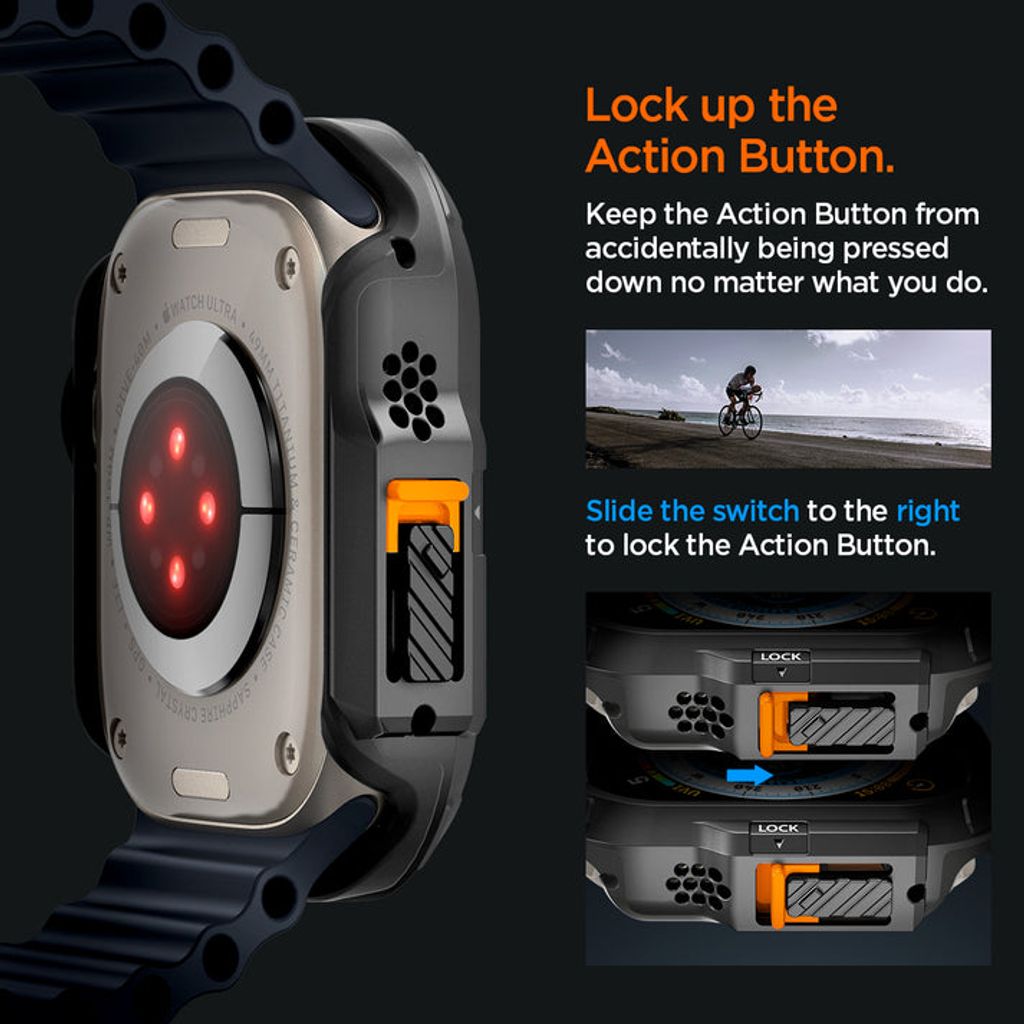 Spigen Apple Watch Ultra 4/3/2/1 49mm kuori Lock Fit - Musta