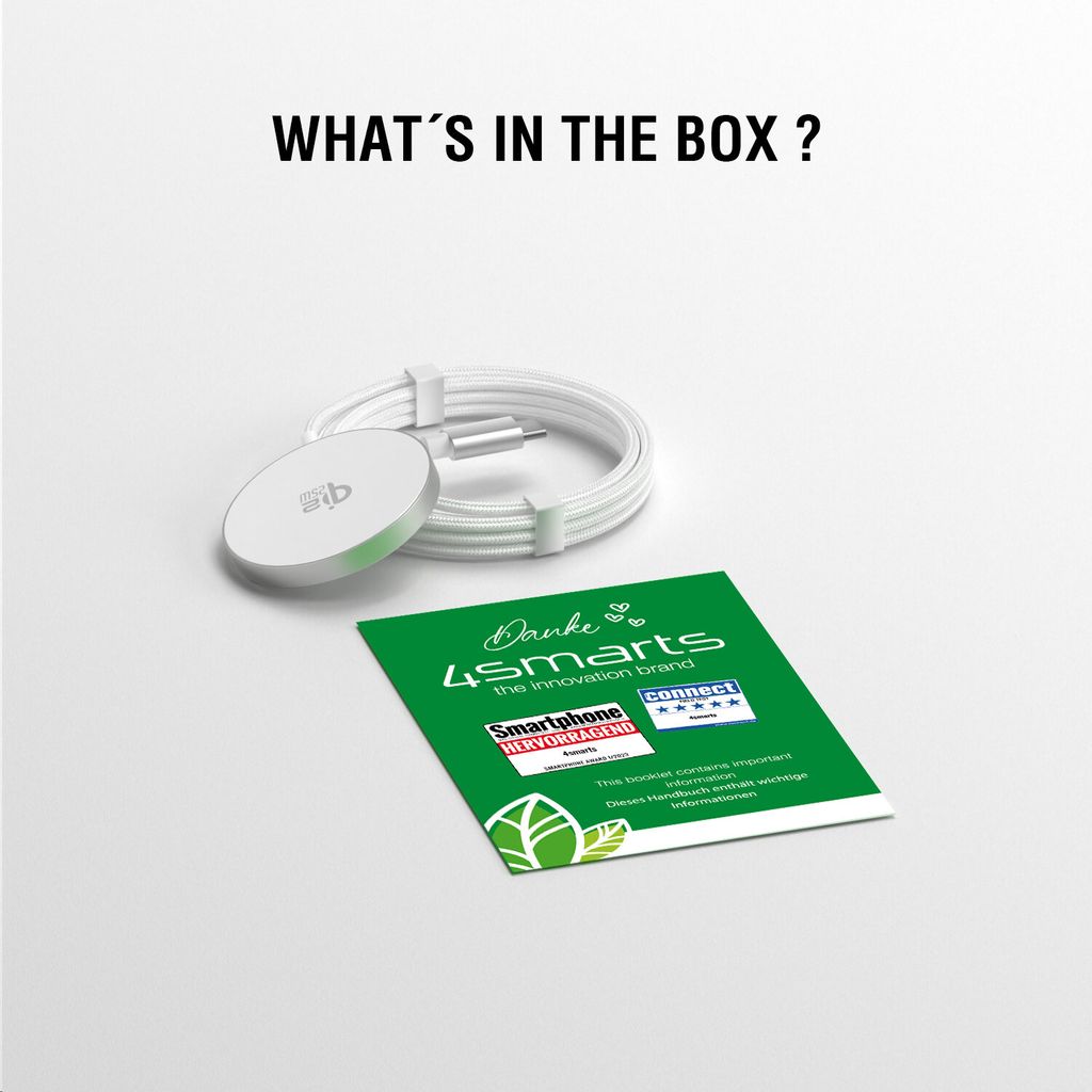 4Smarts Qi2 MagSafe Trådlös laddare 25W, 1,5m – Vit