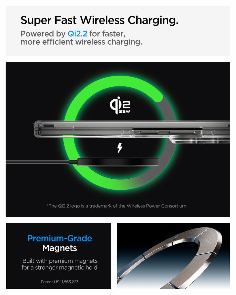 Spigen Airskin MagFit Deksel til Samsung Galaxy Z Fold8 Ultra - Gjennomsiktig/hvit