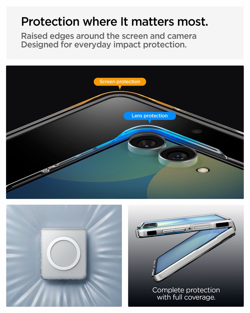 Spigen Airskin MagFit Deksel til Samsung Galaxy Z Flip8 - Gjennomsiktig/hvit