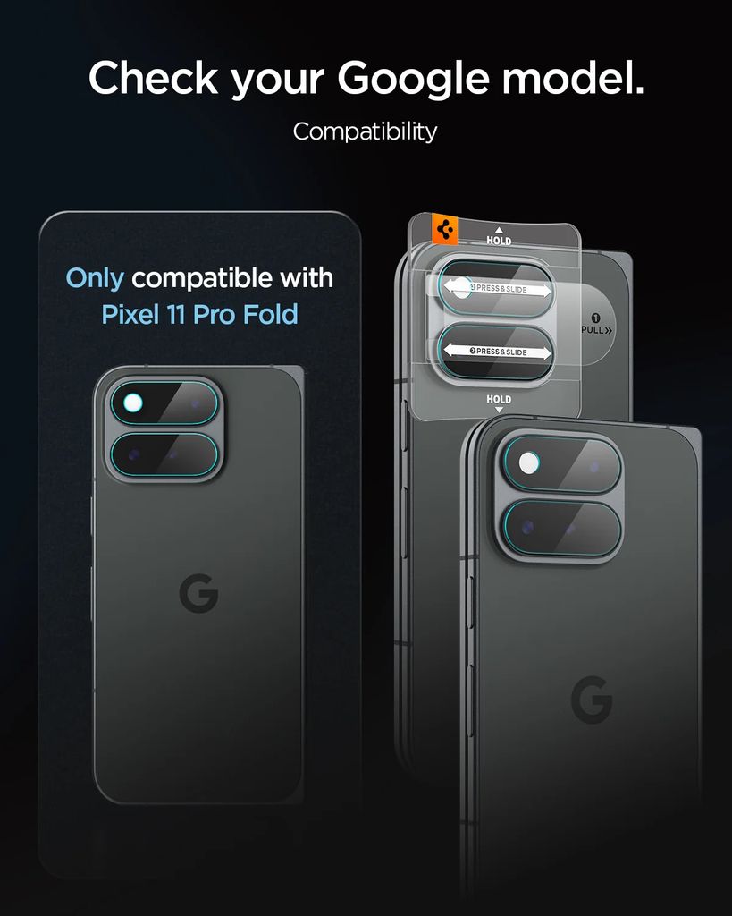 Spigen Glas.tR EZ Fit Optik Pro -linssinsuoja 2-pakkaus  Google Pixel 11 Pro Fold:lle
