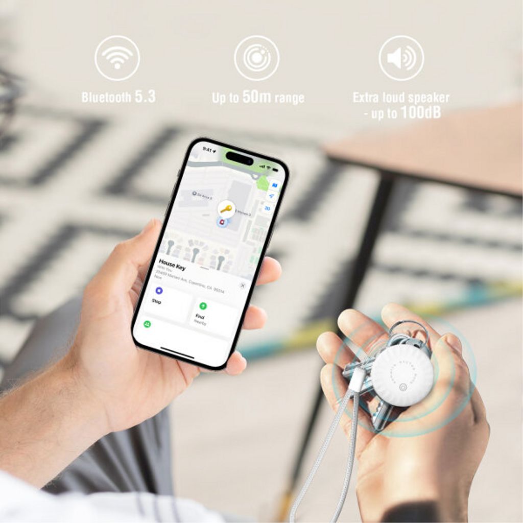 4Smarts SkyTag Duos Bluetooth-tracker, sett med 4 – hvit