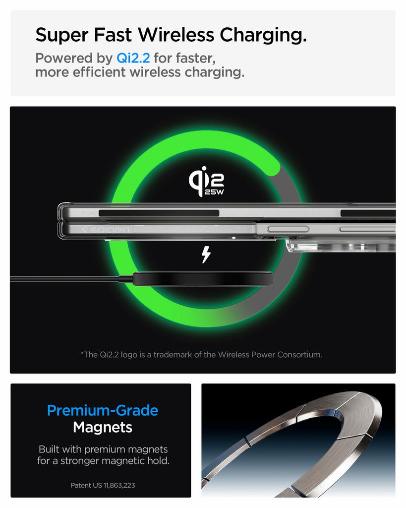 Spigen Airskin MagFit Deksel til Samsung Galaxy Z Fold8 - Gjennomsiktig/hvit
