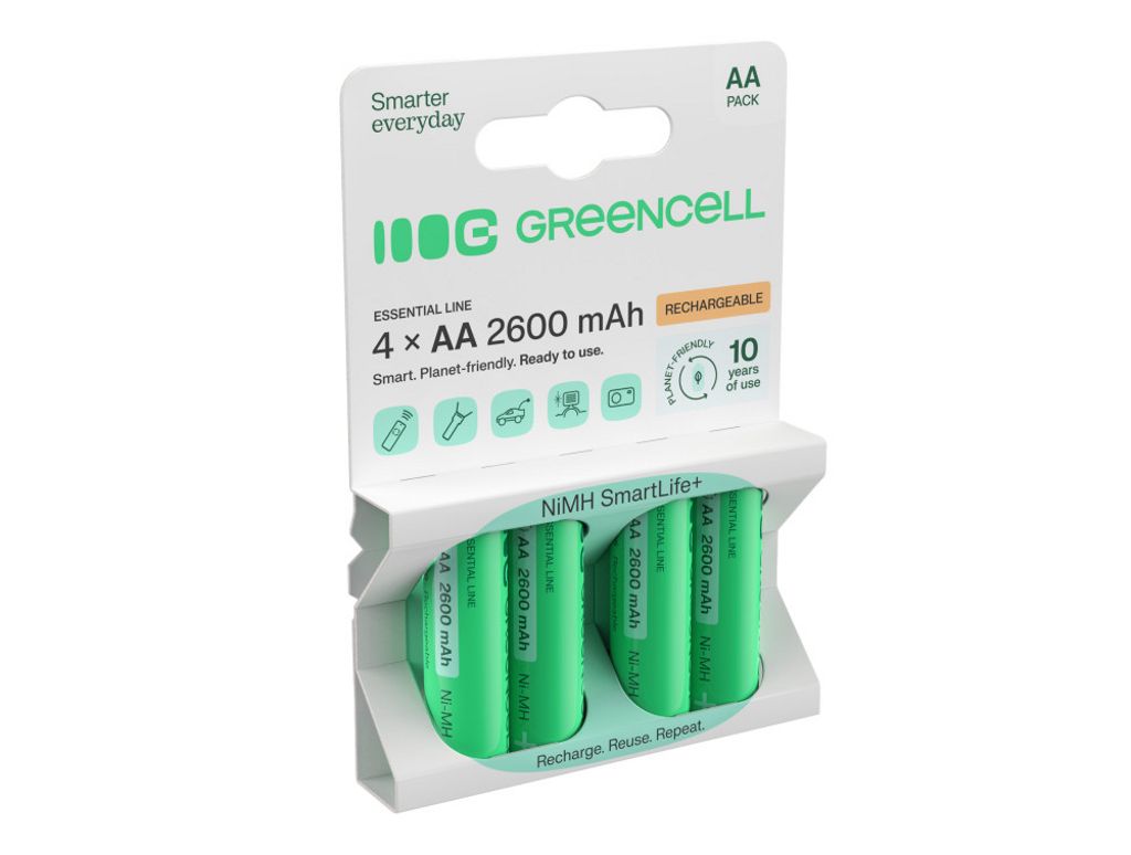 Green-Cell AA R6 2600 mAh ladattavat paristot – 4 kpl
