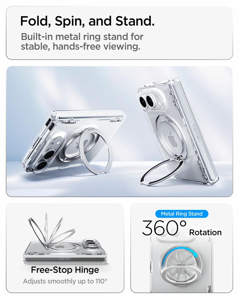 Spigen Ultra Hybrid Pro S MagFit Skal till iPhone Duo - Transparent vit